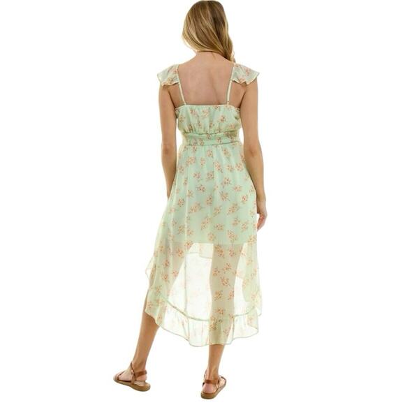 Women’s‎ No Boundaries Dress Hi-Low Size Large Green Fairycore Whimsy Grunge - Picture 4 of 11